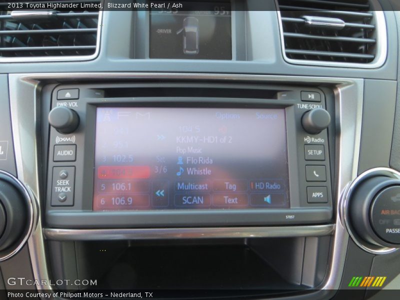 Blizzard White Pearl / Ash 2013 Toyota Highlander Limited