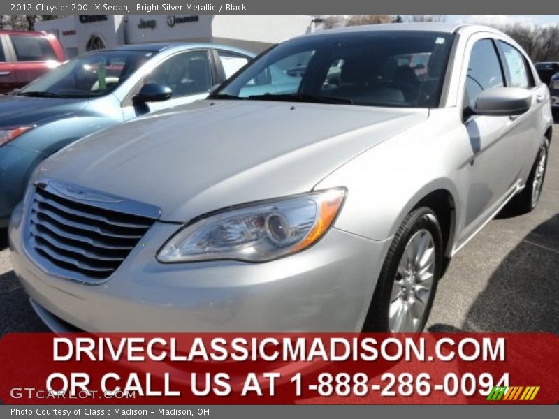 Bright Silver Metallic / Black 2012 Chrysler 200 LX Sedan