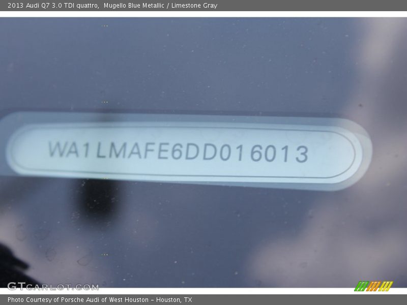 Mugello Blue Metallic / Limestone Gray 2013 Audi Q7 3.0 TDI quattro