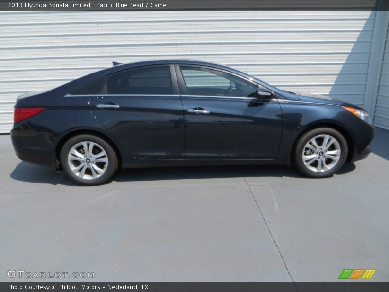 Pacific Blue Pearl / Camel 2013 Hyundai Sonata Limited