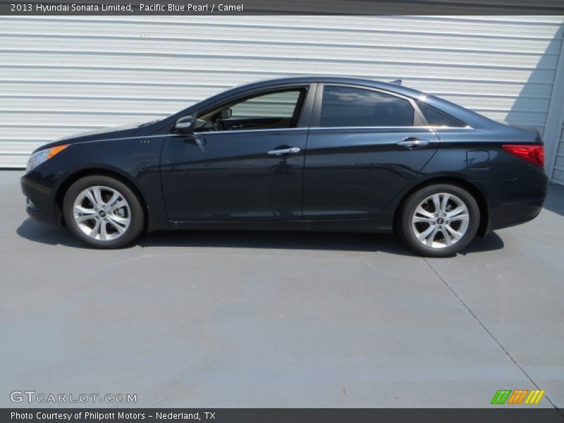 Pacific Blue Pearl / Camel 2013 Hyundai Sonata Limited