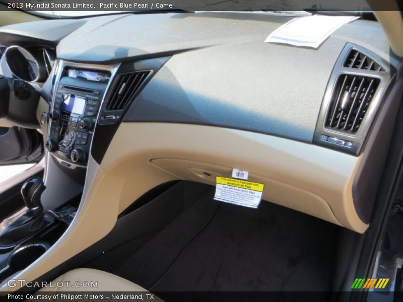 Pacific Blue Pearl / Camel 2013 Hyundai Sonata Limited