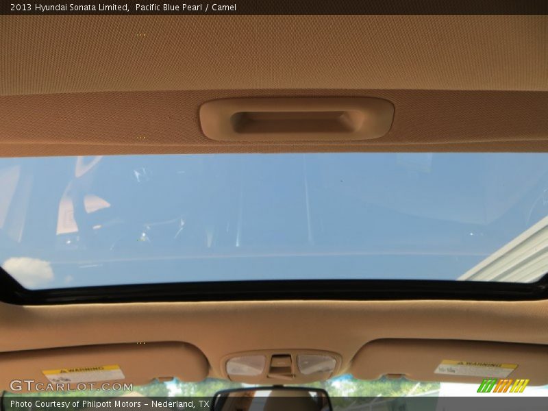 Pacific Blue Pearl / Camel 2013 Hyundai Sonata Limited