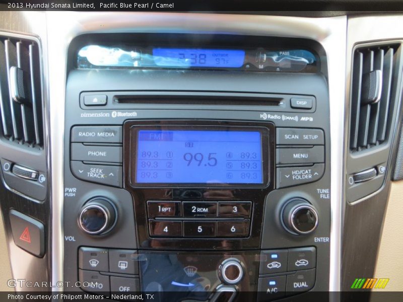 Pacific Blue Pearl / Camel 2013 Hyundai Sonata Limited