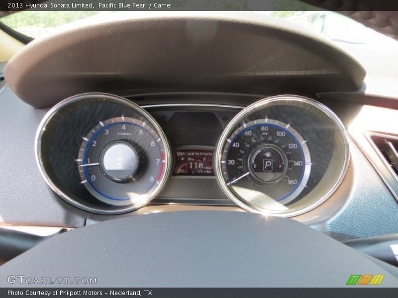 Pacific Blue Pearl / Camel 2013 Hyundai Sonata Limited