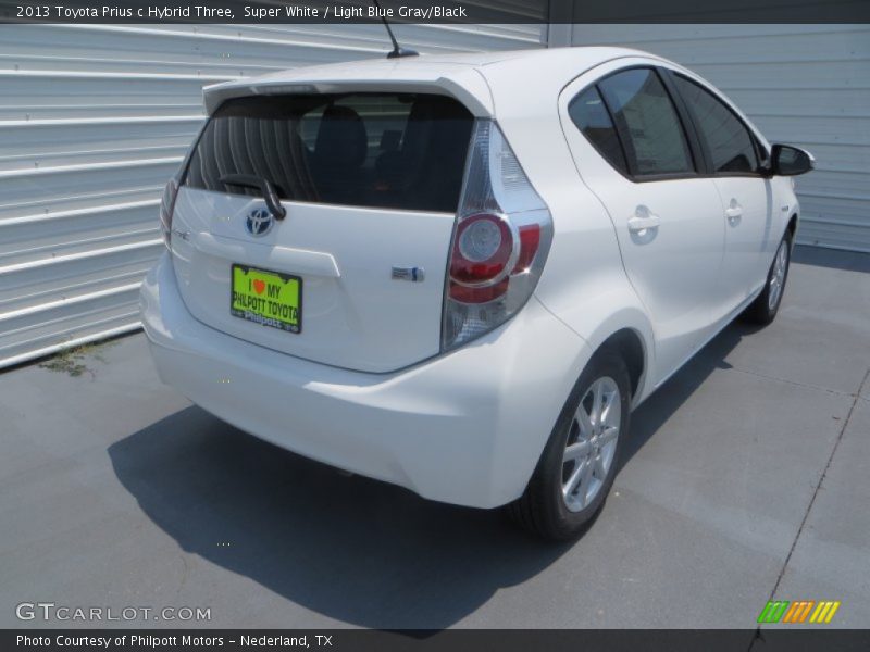 Super White / Light Blue Gray/Black 2013 Toyota Prius c Hybrid Three