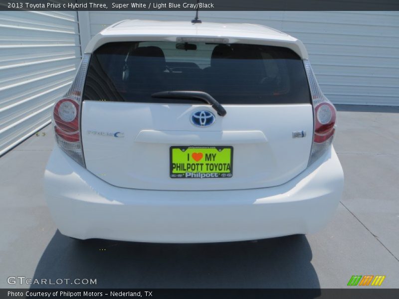 Super White / Light Blue Gray/Black 2013 Toyota Prius c Hybrid Three