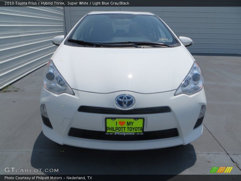 Super White / Light Blue Gray/Black 2013 Toyota Prius c Hybrid Three