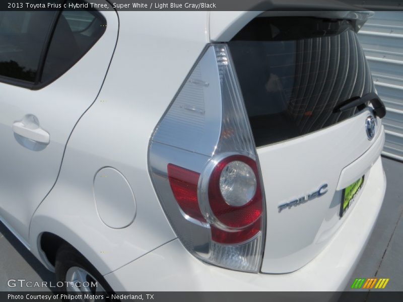 Super White / Light Blue Gray/Black 2013 Toyota Prius c Hybrid Three