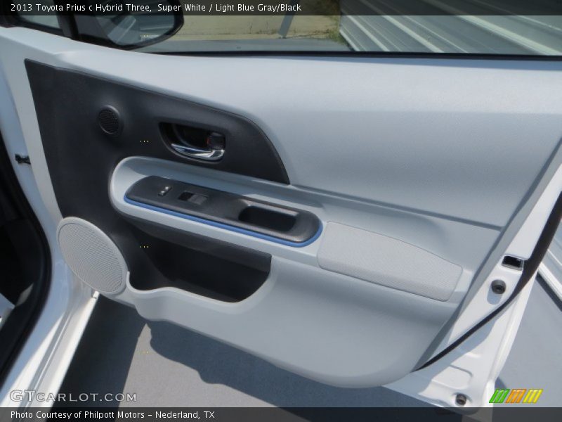 Super White / Light Blue Gray/Black 2013 Toyota Prius c Hybrid Three