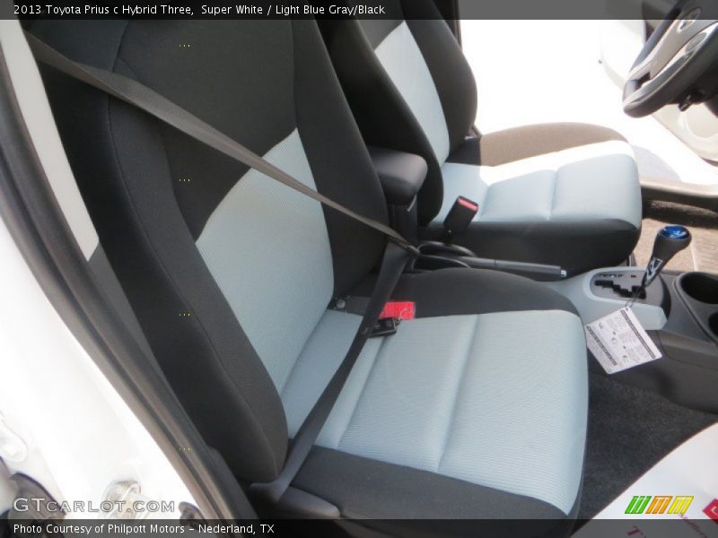 Super White / Light Blue Gray/Black 2013 Toyota Prius c Hybrid Three