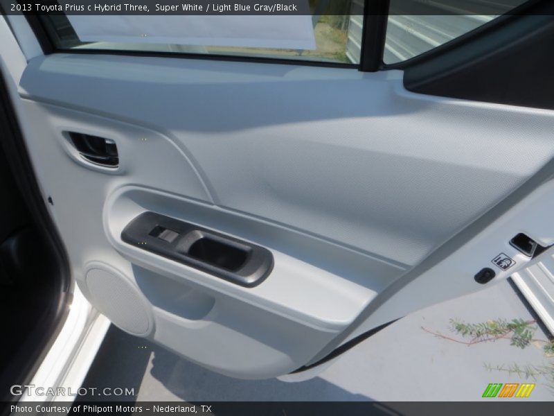 Super White / Light Blue Gray/Black 2013 Toyota Prius c Hybrid Three
