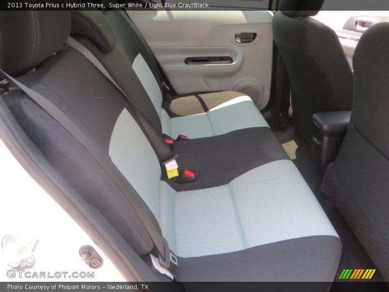 Super White / Light Blue Gray/Black 2013 Toyota Prius c Hybrid Three
