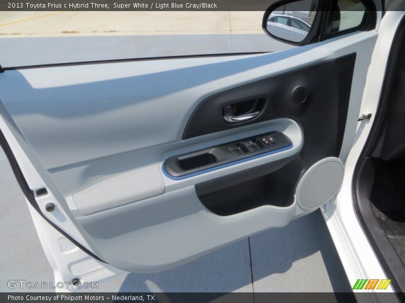 Super White / Light Blue Gray/Black 2013 Toyota Prius c Hybrid Three