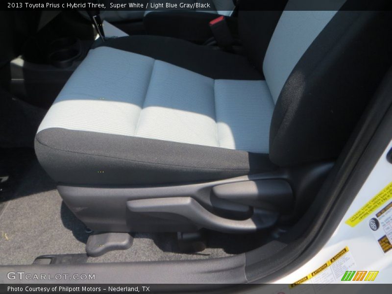 Super White / Light Blue Gray/Black 2013 Toyota Prius c Hybrid Three