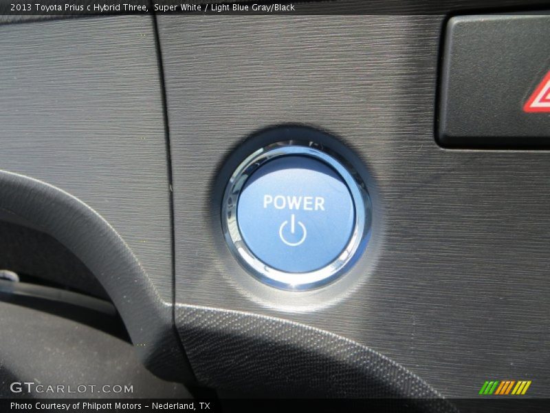 Super White / Light Blue Gray/Black 2013 Toyota Prius c Hybrid Three