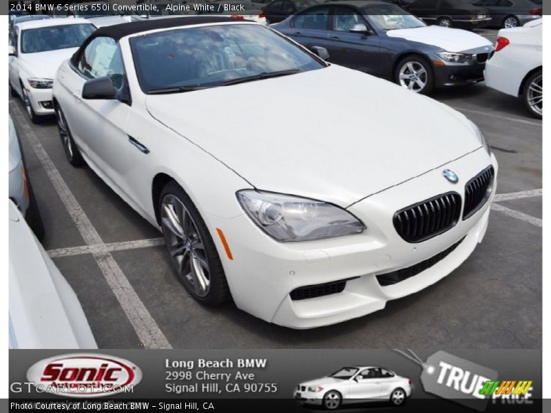 Alpine White / Black 2014 BMW 6 Series 650i Convertible