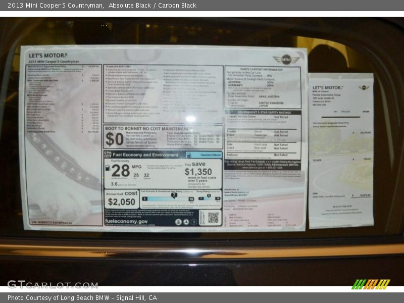 Absolute Black / Carbon Black 2013 Mini Cooper S Countryman