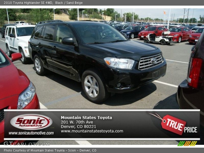 Black / Sand Beige 2010 Toyota Highlander SE 4WD