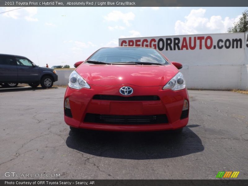 Absolutely Red / Light Blue Gray/Black 2013 Toyota Prius c Hybrid Two