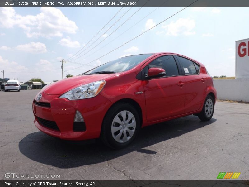 Absolutely Red / Light Blue Gray/Black 2013 Toyota Prius c Hybrid Two
