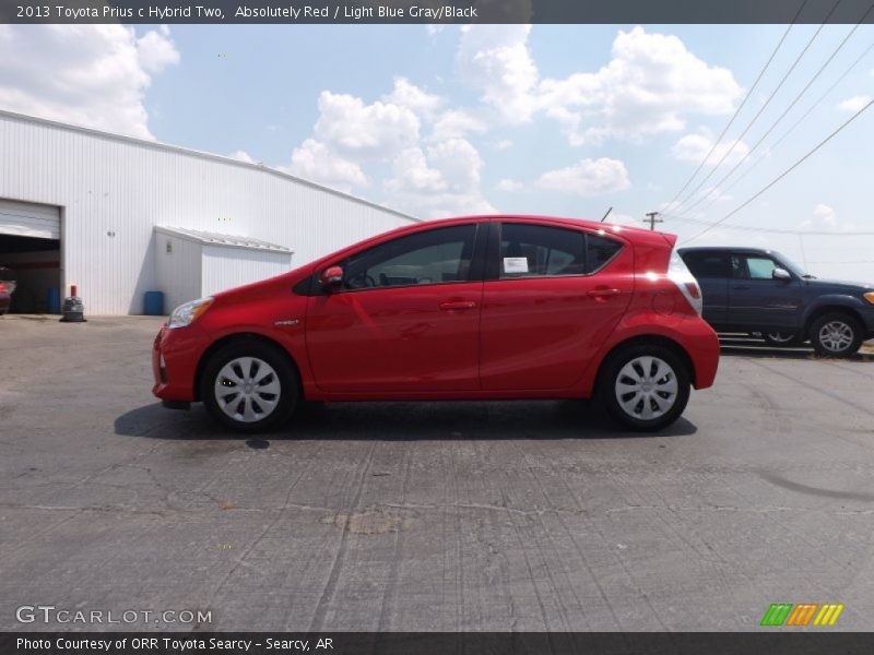 Absolutely Red / Light Blue Gray/Black 2013 Toyota Prius c Hybrid Two