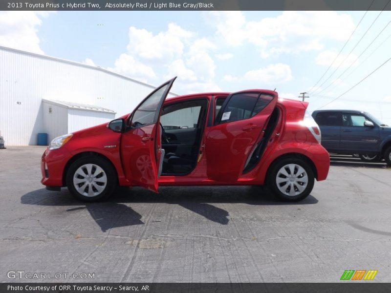 Absolutely Red / Light Blue Gray/Black 2013 Toyota Prius c Hybrid Two