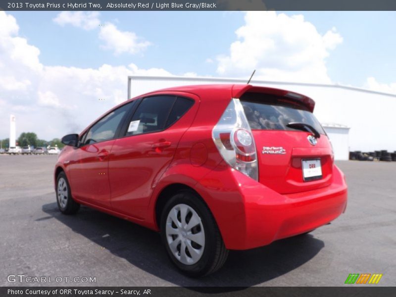 Absolutely Red / Light Blue Gray/Black 2013 Toyota Prius c Hybrid Two