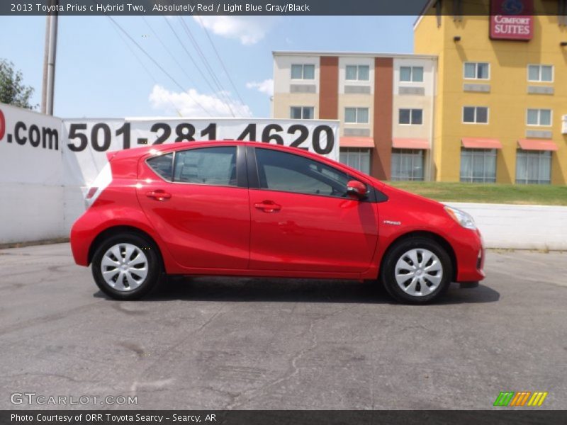 Absolutely Red / Light Blue Gray/Black 2013 Toyota Prius c Hybrid Two