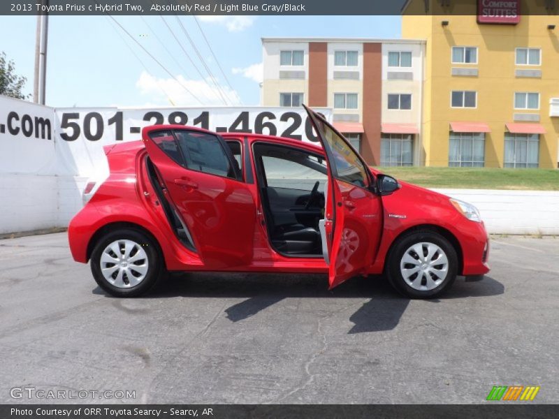 Absolutely Red / Light Blue Gray/Black 2013 Toyota Prius c Hybrid Two
