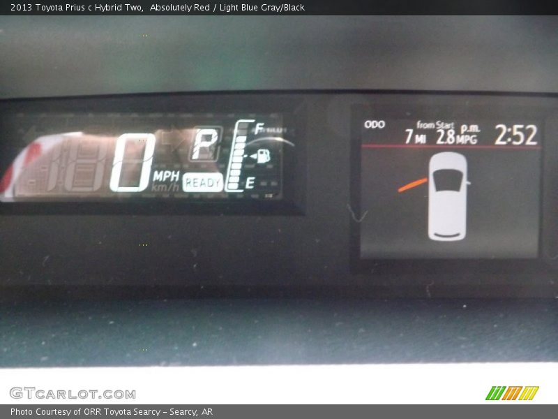 Absolutely Red / Light Blue Gray/Black 2013 Toyota Prius c Hybrid Two