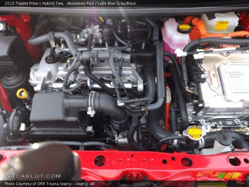 Absolutely Red / Light Blue Gray/Black 2013 Toyota Prius c Hybrid Two