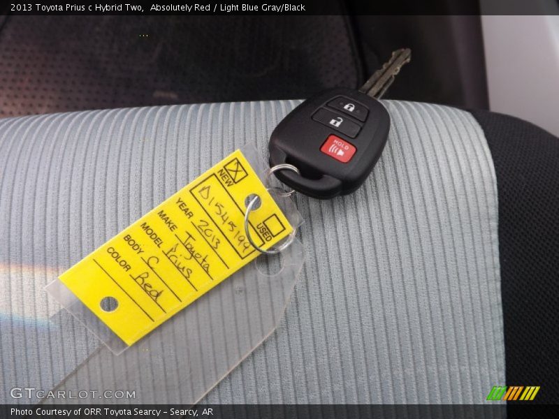 Absolutely Red / Light Blue Gray/Black 2013 Toyota Prius c Hybrid Two