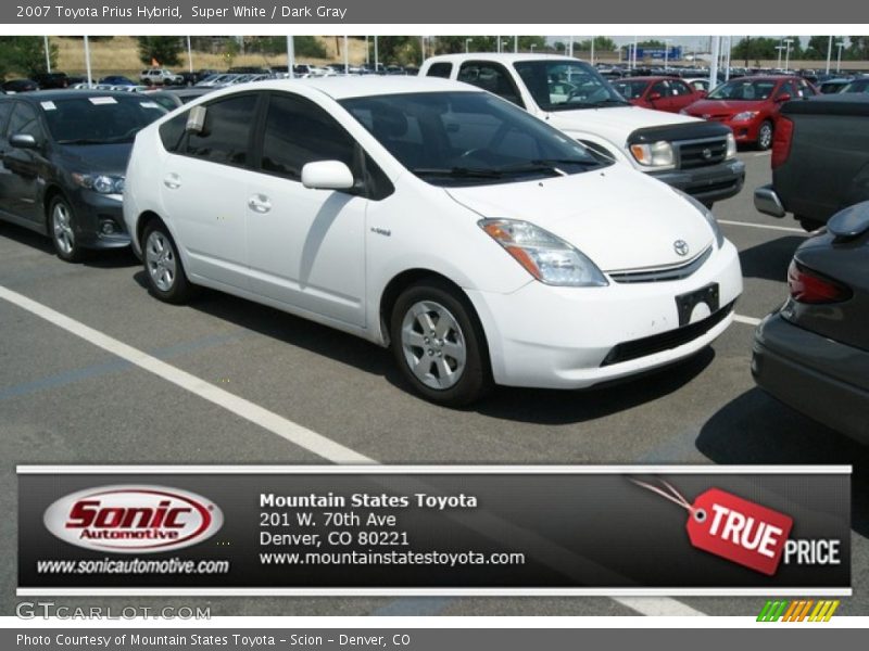 Super White / Dark Gray 2007 Toyota Prius Hybrid