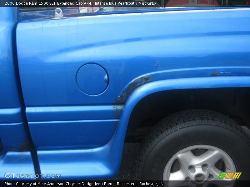 Intense Blue Pearlcoat / Mist Gray 2000 Dodge Ram 1500 SLT Extended Cab 4x4