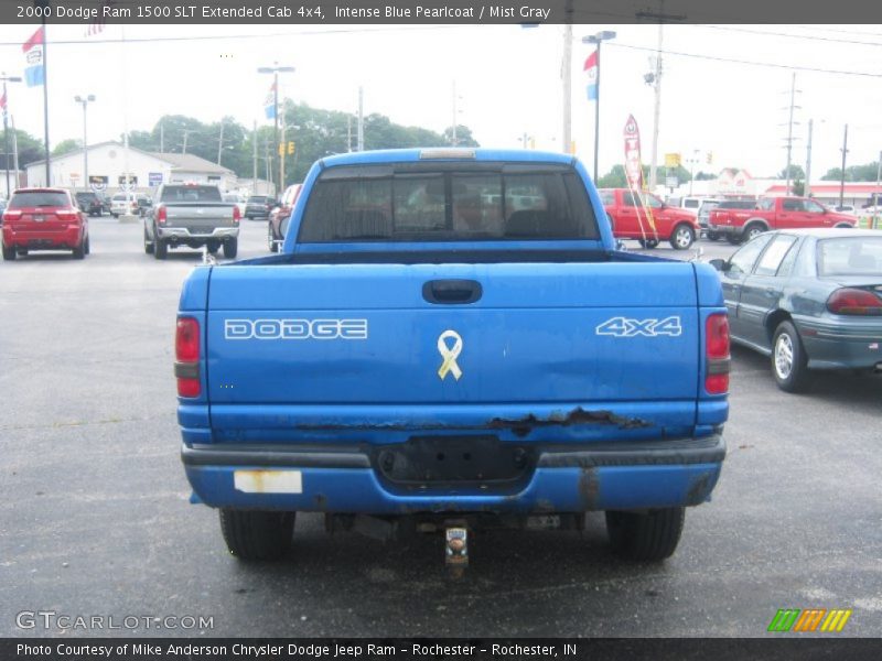 Intense Blue Pearlcoat / Mist Gray 2000 Dodge Ram 1500 SLT Extended Cab 4x4