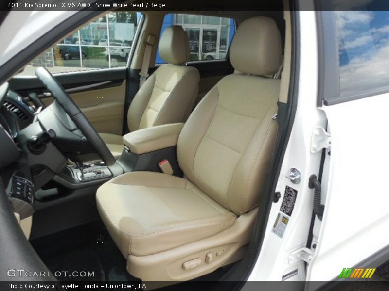 Snow White Pearl / Beige 2011 Kia Sorento EX V6 AWD