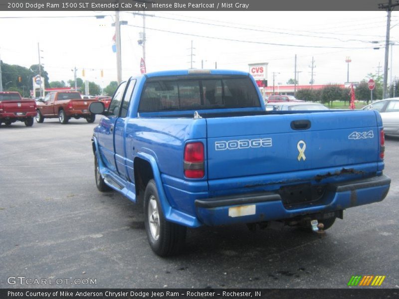 Intense Blue Pearlcoat / Mist Gray 2000 Dodge Ram 1500 SLT Extended Cab 4x4