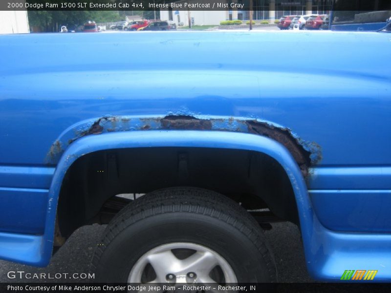 Intense Blue Pearlcoat / Mist Gray 2000 Dodge Ram 1500 SLT Extended Cab 4x4