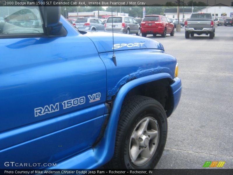 Intense Blue Pearlcoat / Mist Gray 2000 Dodge Ram 1500 SLT Extended Cab 4x4