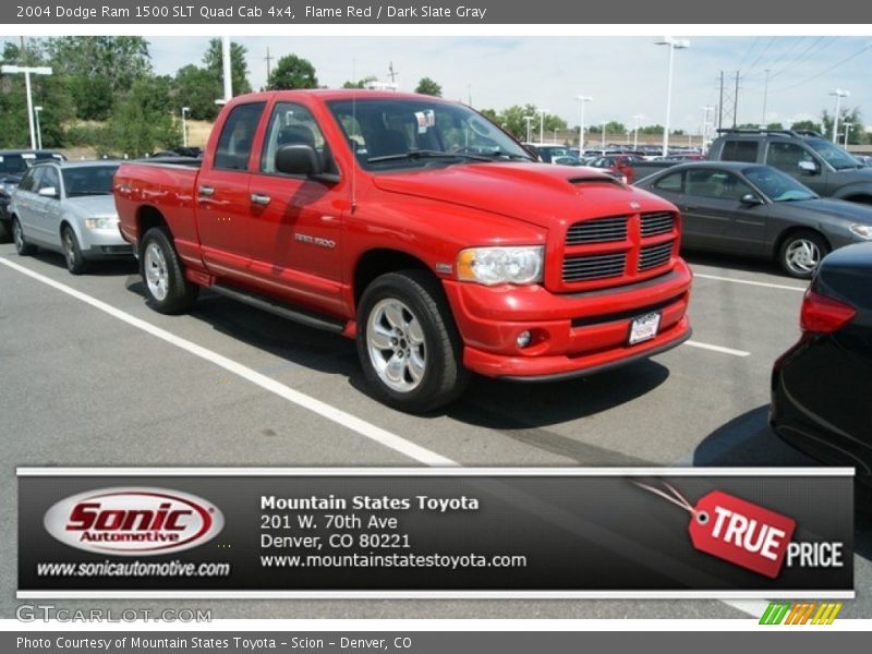 Flame Red / Dark Slate Gray 2004 Dodge Ram 1500 SLT Quad Cab 4x4