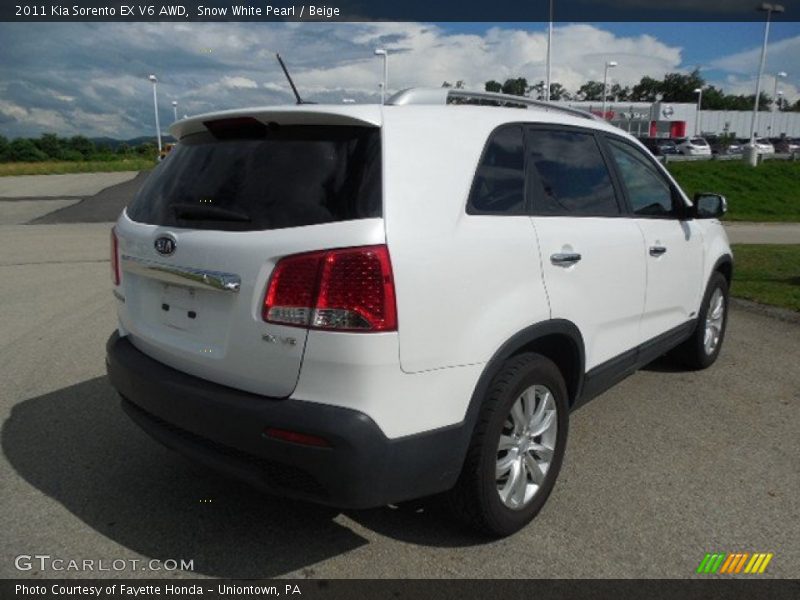 Snow White Pearl / Beige 2011 Kia Sorento EX V6 AWD