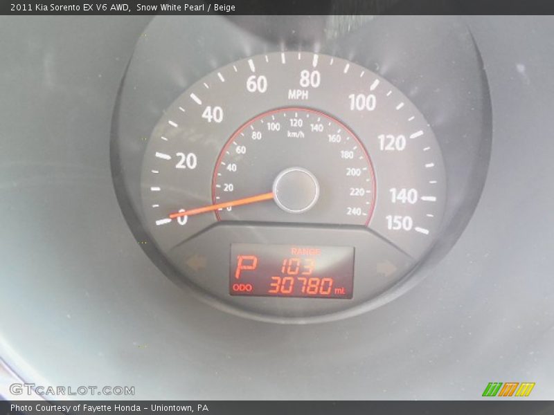 Snow White Pearl / Beige 2011 Kia Sorento EX V6 AWD