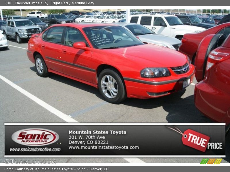 Bright Red / Medium Gray 2002 Chevrolet Impala LS