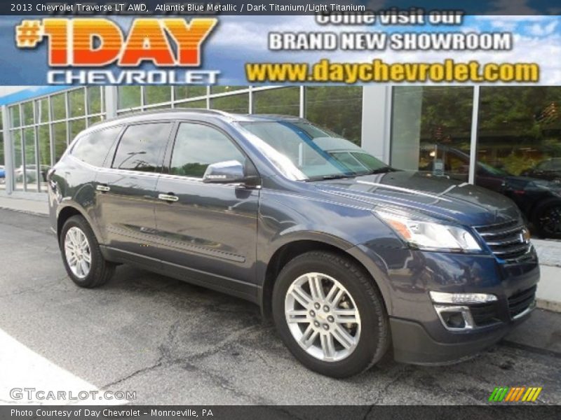 Atlantis Blue Metallic / Dark Titanium/Light Titanium 2013 Chevrolet Traverse LT AWD