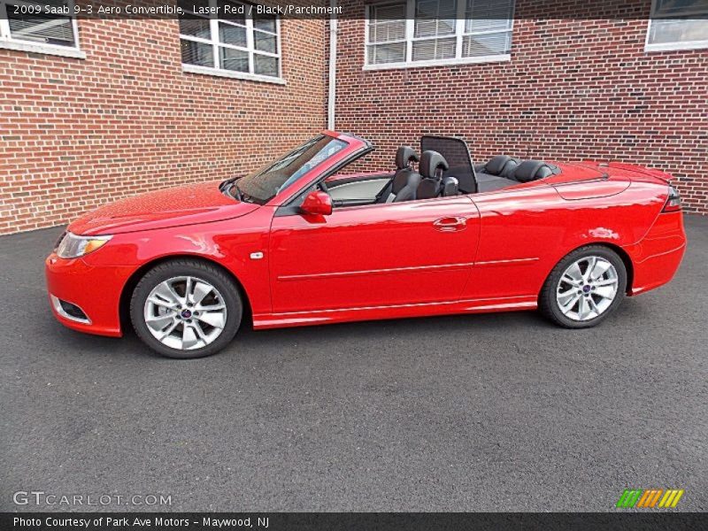 Laser Red / Black/Parchment 2009 Saab 9-3 Aero Convertible