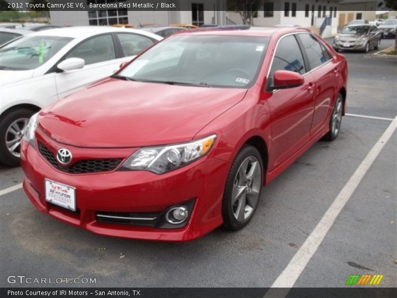 Barcelona Red Metallic / Black 2012 Toyota Camry SE V6