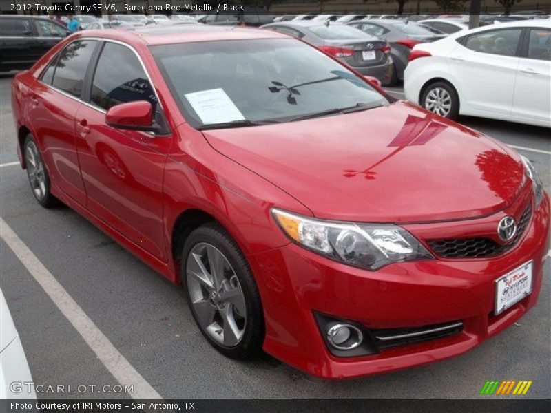 Barcelona Red Metallic / Black 2012 Toyota Camry SE V6