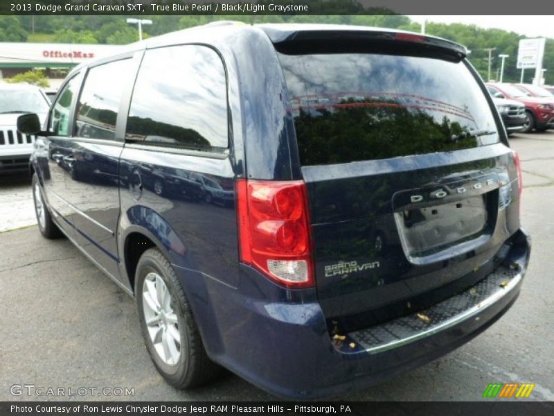 True Blue Pearl / Black/Light Graystone 2013 Dodge Grand Caravan SXT
