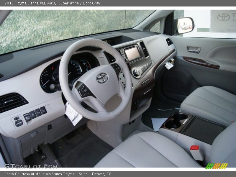 Super White / Light Gray 2013 Toyota Sienna XLE AWD